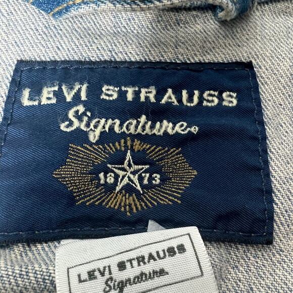 Vintage Levi Strauss Signature Denim Coat Jean Trucker Jacket Size 4XL Cotton - Picture 9 of 11